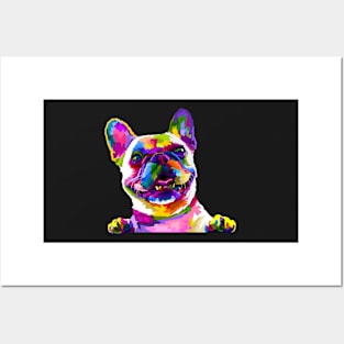 Rainbow French Bulldog Art Posters and Art